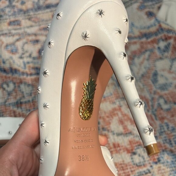 Aquazzura Wish Pump 105 In Nappa White - Picture 7 of 10